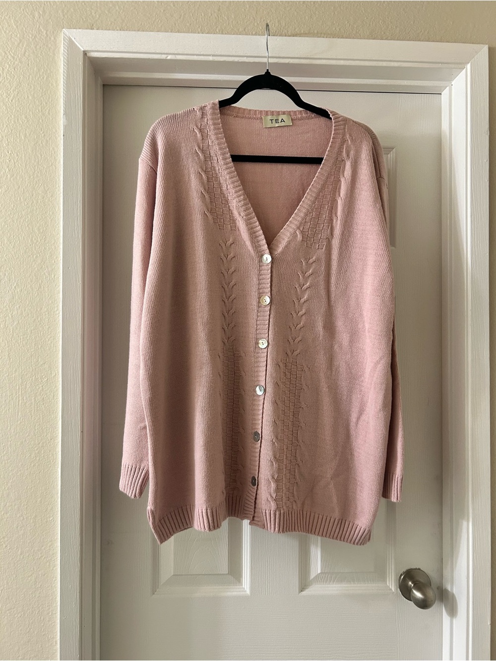 Tea Collection Dusty Rose V-Neck Button Front Cardigan